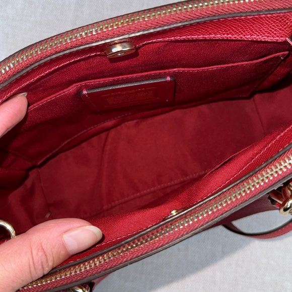 EUC Auth Coach Mini Brooke Carryall-Multi Wear Strap-Red Leather/Gold Toned - Picture 12 of 17